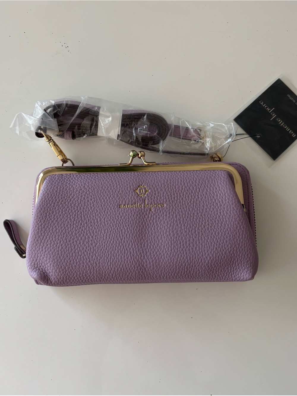 Nanette Lepore Lavender Kiss-Lock Crossbody Wallet- NWT